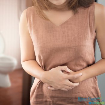 The woman wake up for go to restroom. People with diarrhea problem concept